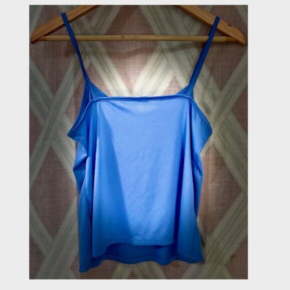 Liz Claiborne Blue and Green Animal Print and Paisley Top with Slip Tank - Picture 8 of 10